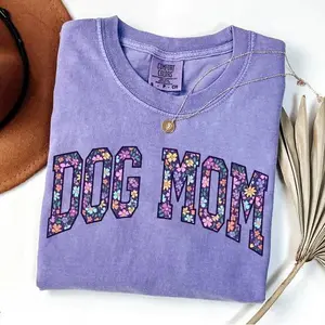 Dog Mom Comfort Colors Shirt, Floral Dog Mom Tee, Cute Puppy Mom Graphic, Aesthetic Pet Lover Shirt, Gift for Dog Lovers, Trendy Women’s T-Shirt