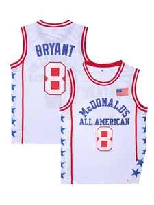 Men's Basketball Sports Style Jersey Size 33 Byant Blue Embroidered Quick-Dry Sportswear, Casual Loose-Fit Outdoor Athletic Top for All Seasons