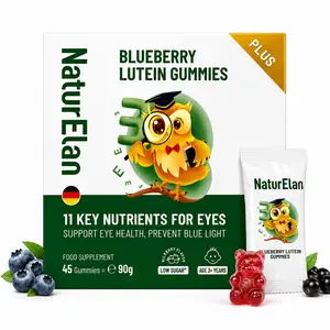 NaturElan - Gomitas de Arándano con Luteína para el Apoyo Ocular | Vitaminas para la Vista: Reduce la Visión Borrosa y la Fatiga | 45 Gomitas | Protección Visual Avanzada contra la Luz Azul y Pantallas.