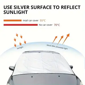 Summer Car Sunshade New Arrival, Foldable Windshield Cover, UV Protection, Polyester Fiber, All-Season, Easy Install, High-Quality Fabric