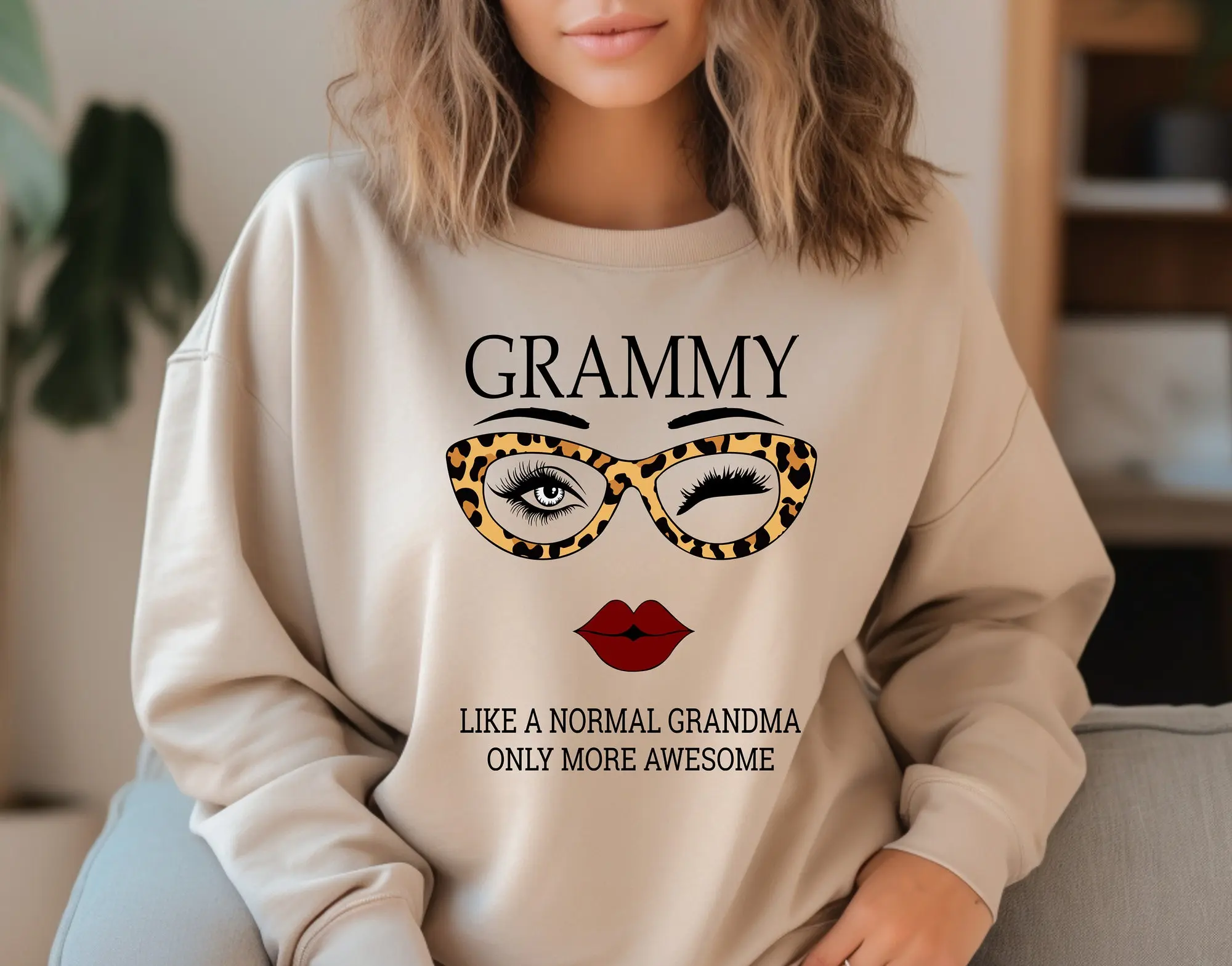 Grammy Sweatshirt, Like A Normal Grandma Sweatshirt, Gift for Grammy, Grammy Tee, Mothers Day Gift, Leopard Glass Grammy Sweater