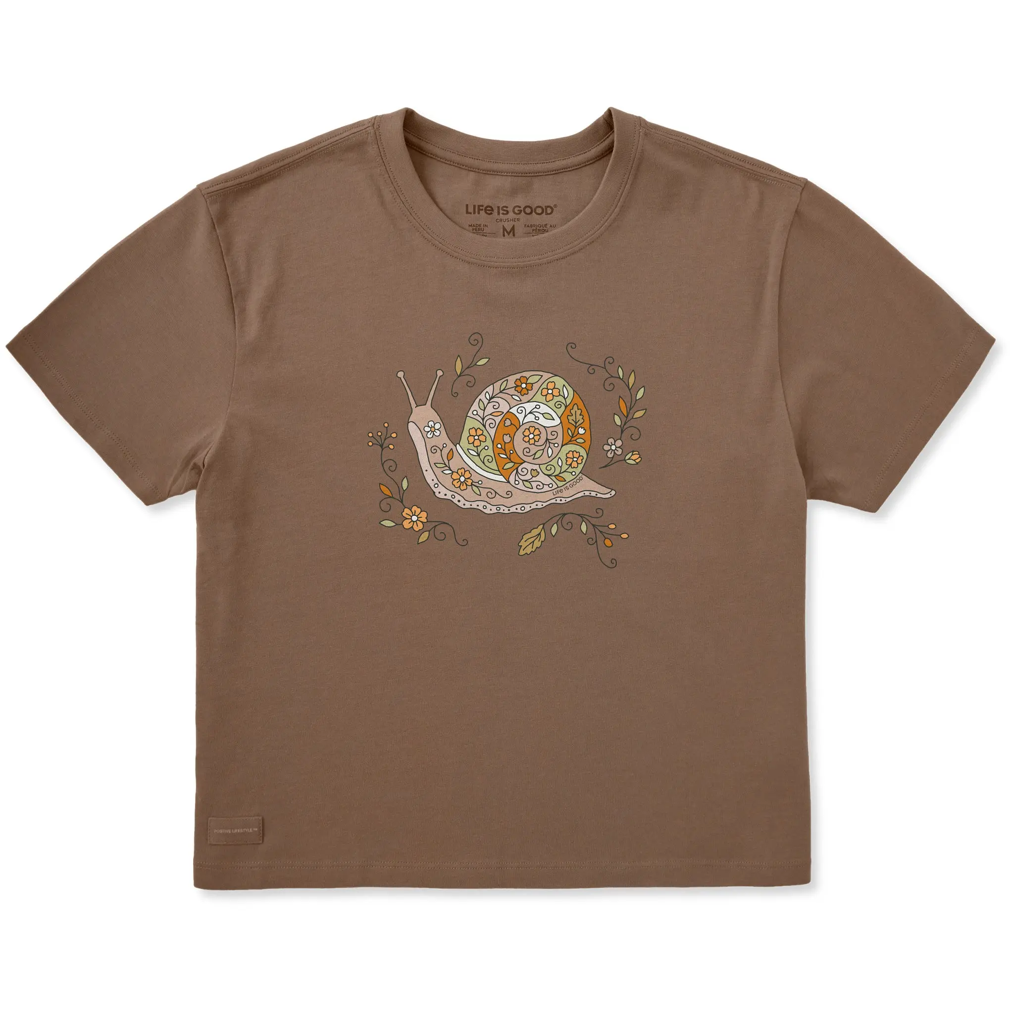 Women's Doodle Snail Short Sleeve Crusher Boxy Tee