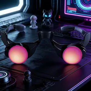 Glowing Red Eye Glasses, Light Up Horror Dark Grim Reaper Glasses, Halloween Cosplay Death Wizard Devil Rave Party Favor, Glow in The Dark Scary Eyewear, Funny Personality Tricky Eyes Prop Adjustable Waist Mixed Set with Graduation Balloon Decor party hat