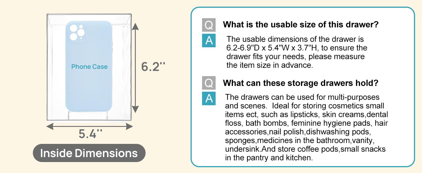 4 Pack Small Clear Stackable Storage Drawers,Acrylic Bathroom Makeup Organizer,Plastic Storage Bins For Vanity, Undersink, Kitchen Cabinets, Pantry, Home Organization