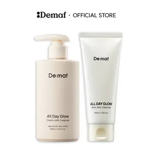 [De:maf Official] Gentle Double Cleanser Duo | Milk Cleanser + Rice Jelly Cleanser | Low-Irritation Deep Cleansing