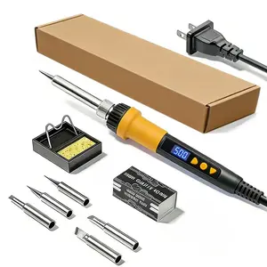 Electric Soldering Iron Kit, 80w 110-220v, 10s Quick Heat, LCD Adjustable Temperature, Constant Temp Soldering Tool for Electronics