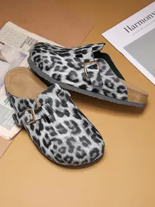 Unisex Leopard Print Sandals, Durable Daily Design, All-Season Comfort, Casual Outdoor Shoes, Fashionable Eva Sole, Round Toe, Wide Fit