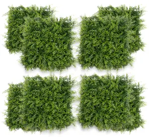 【Christmas Gift】12pcs Artificial Grass Wall Panels 20x20 Inch Faux Boxwood Panels Sun Resistant Greenery Wall Backdrop Odorless Green Plant Garden Fence Wall Decoration for Indoor Outdoor