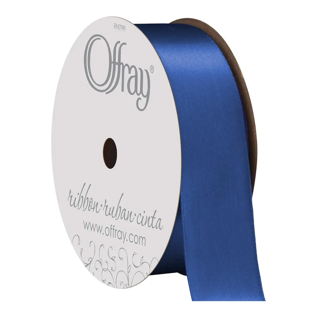 067079 7/8" Wide Single Face Satin Ribbon, Royal Blue, 6 Yds