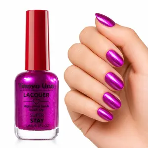 Tinovo Uno Metallic Purple nail polish quick-drying nail polish,  no UV light needed  healthy nails  at home manicure 12ml/0.4fl.oz