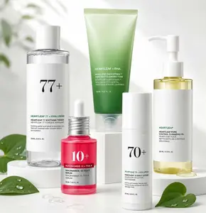Korean Glass Skin Ritual Set I Oil Cleanser,Deep Cleansing Foam, Heartleaf Toner, PinkGlow Serum & Calming Moisturizer I CompleteMakeup Prep & Skin Barrier Care Kit