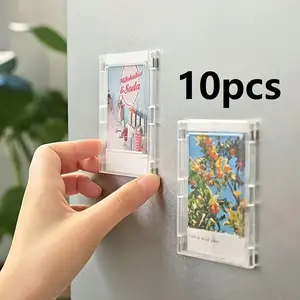10 magnetic photo frames - Refrigerator magnetic photo frames, suitable for Polaroid mini photos, Fujifilm Instax film, classic vertical design, perfect for displaying family memories, photo display | Durable magnetic frames, magnet, Picture Frame Set