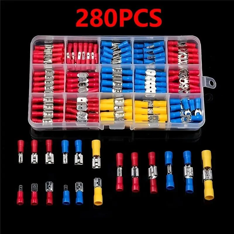 Wire Terminal Block Kit, Round Wire Terminals, Crimp Terminal Connector Sleeves, Household Hardware Accessory