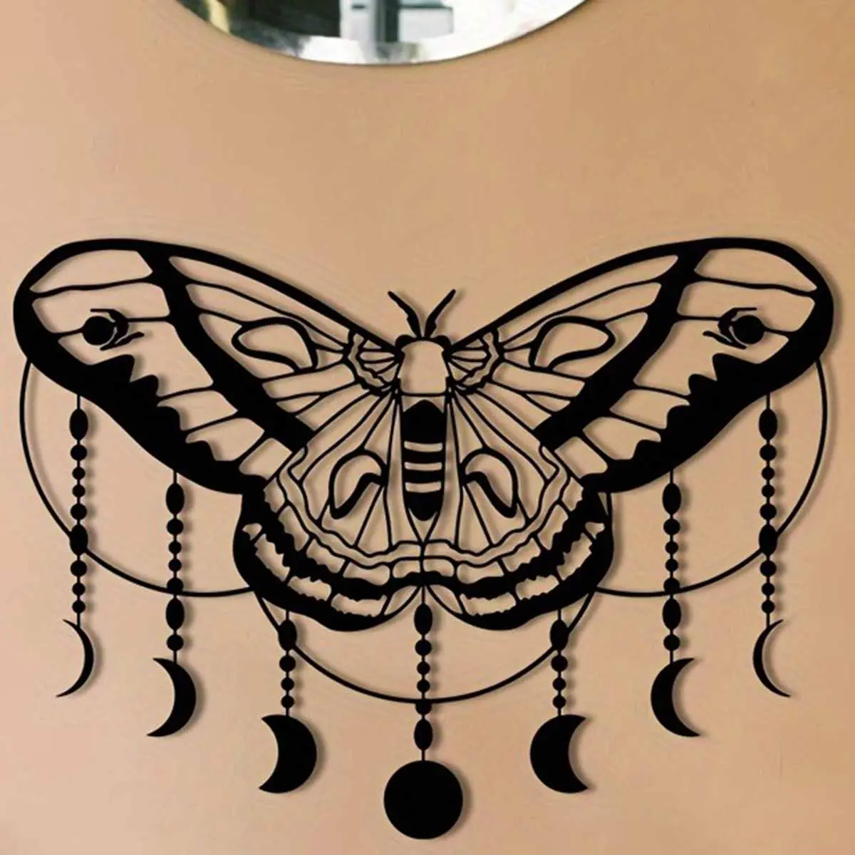 Moon Moth Wall Art, Wall Art Decoration, Artistic Indoor Decoration, Artistic Abstract Face Design, Metal Wall Decor, Wall Hanging Decor for Home, Bedroom, Hallway, Yoga Room, Mysterious Wall Decor, Room Decor, Poster, Artwork For Walls
