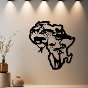 HousewarmingGift|1pc African Safari Animal Metal Wall Art Wall Decor, African Safari Animal Metal Wall Art Decoration with Premium Finish - Ideal Gift for Birthday & Desktop Decor & Halloween & Holiday Season & Christmas & Thanksgiving