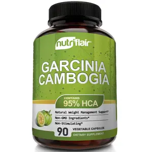 NutriFlair Garcinia Cambogia 95% HCA, Energy Mental and Physical Wellness Dietary Vitamin Supplement, Natural Dairy-Free & Vegan-Friendly -90 capsules