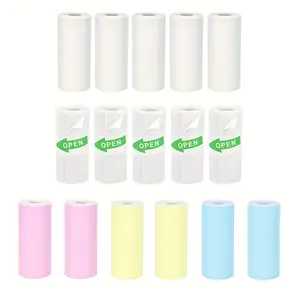 16 Rolls 53mmx28mm Printer Paper, Including 5 White Thermal Paper, 6 Rolss Color Paper, And 5 Rolls Sticker Self-adhesive Paper Compatible With Mini Receipt Printers, Small Phomemo Memoking Printer