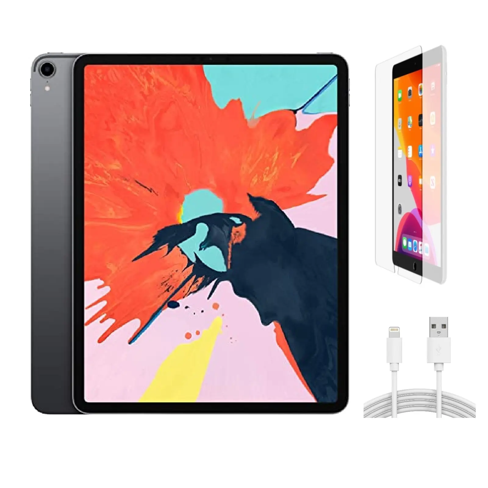 Refurbished Apple iPad Pro 12.9" (3rd Gen) A2014 (WiFi + Cellular Unlocked)-Acceptable Condition with Pre-Installed Tempered Glass & 1 Year Warranty
