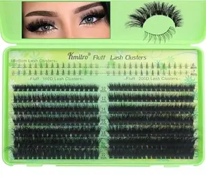 Lash Clusters with Bottom Lashes Cluster Eyelash Extensions Wispy 10-22mm Volume Individual Lashes with Lower Eyelash Clusters 316pcs 150D+200D Thick False Lashes DIY at Home