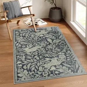 Forest Pattern Floor Mat, Non-slip Soft Floor Carpet, Washable Area Rug, Decorative Rug for Home Living Room Bedroom Kitchen