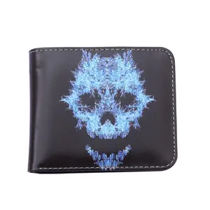 Blue Fire Skulls Bifold Wallet