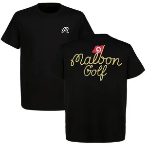 Malbon Golf Classic Script Flag Logo T-Shirt, Minimal Luxury Branding Design Tee, Clean Streetwear Aesthetic Casual Outfit Unisex Cotton Shirt Trendy Viral
