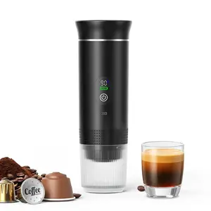 Portable Capsule Coffee Machine, Travel Coffee Machine with Battery Display, Automatic Heating, Easy Clean, Ideal for Home Office Outdoor Cafes