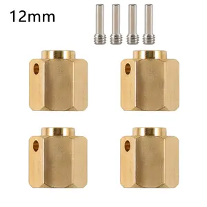 1/10 TRX4 TRX6 Brass Extended Wheel Hex Adapters 12mm Wider Heavy Duty Weight Upgrade for Traxxas TRX-4 TRX-6