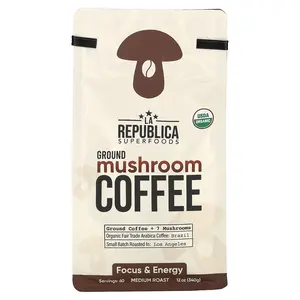 La Republica Ground Mushroom Coffee, Medium Roast, 12 oz (340 g)