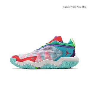 Multicolor Low-Top Basketball Sneakers, Breathable Mesh Upper, Zip Closure, Shock-Absorbing Cushion, Non-Slip Outsole, Performance Athletic Trainers For Men
