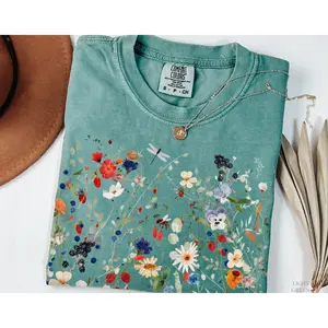 Comfort Colors Vintage Pressed Flowers Shirt Boho Cottagecore Tshirt Botanical Floral Tee Wildflowers Sweatshirt Fairycore Gift Garden Lover