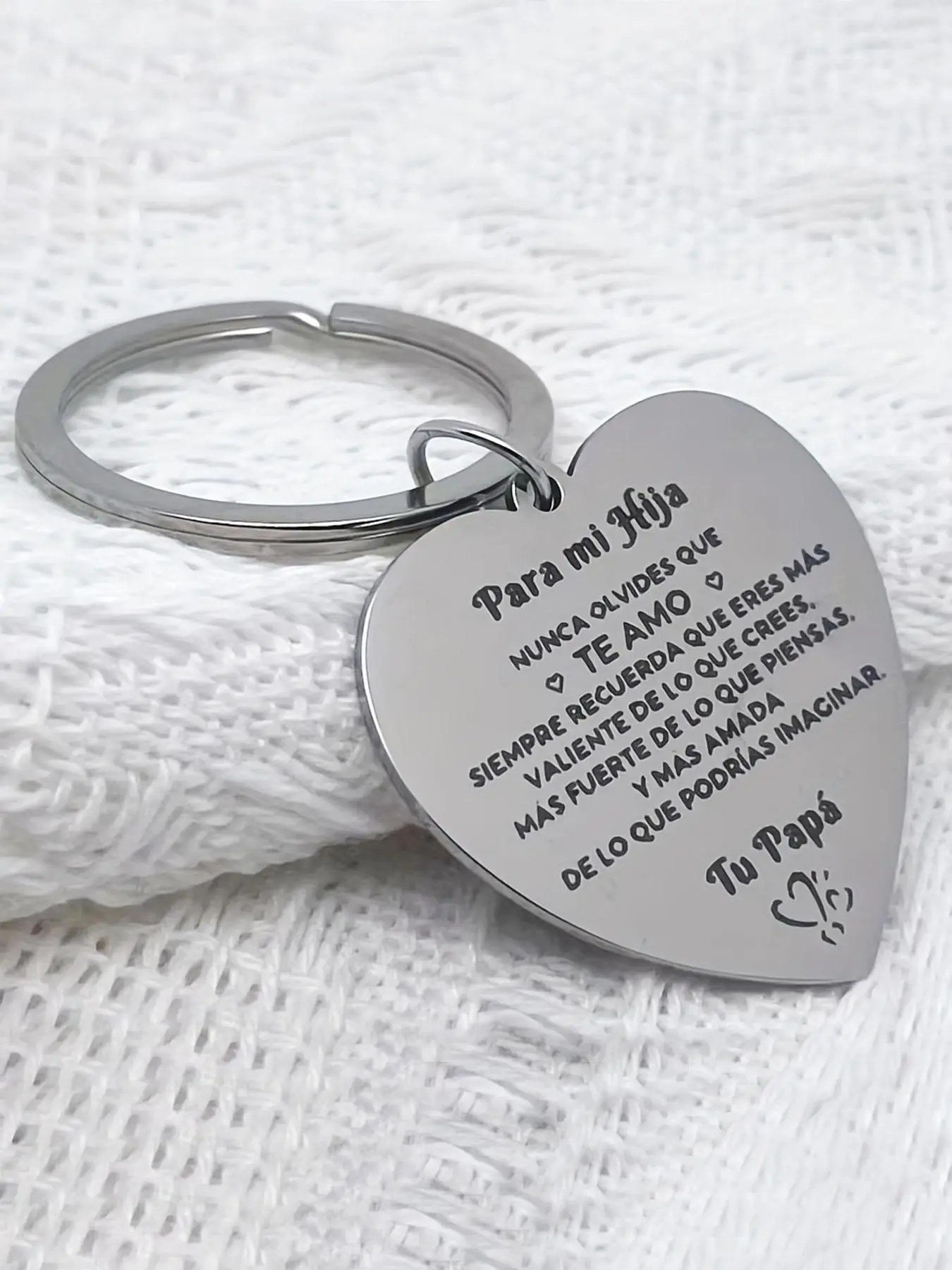 Letter Pattern Keychain, Personalized Heart Tag, Stainless Steel Keychain for Women & Men, Fashion Accessories for Daily Use, Trendy All-match & Exquisite Keychain for Birthday Gift