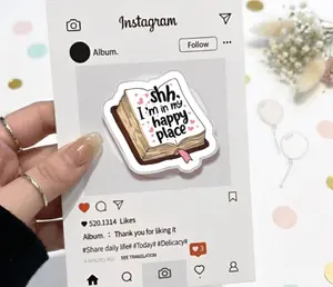 "I'm In My Happy Place" Book Sticker - Cute Bookish Vinyl Decal for Book Lovers, Kindle Decor, Reading Journal - Aesthetic Bookworm Gift for Her