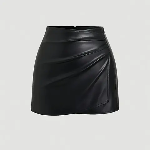 Women's Vintage American Chic Style Sexy Tight Fitted Mini Skirt, Bodycon Short Skirt, PU Leather, Solid, Suitable All Seasons, Everyday, Elegant & Stylish Design, Womenswear