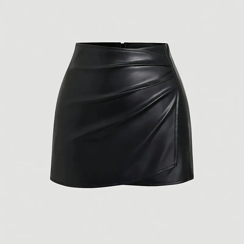 Women's Vintage American Chic Style Sexy Tight Fitted Mini Skirt, Bodycon Short Skirt, PU Leather, Solid, Suitable All Seasons, Everyday, Elegant & Stylish Design, Womenswear