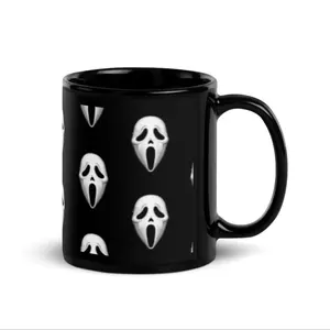 Ghost Face Black Glossy Mug