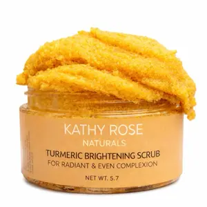 Kathy Rose Naturals Turmeric Brightening Scrub for Radiant Skin 5.7 oz Natural Exfoliating Formula