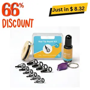 Fishing Rod Tip Repair Kit with Glue - Complete Replacement Supplies