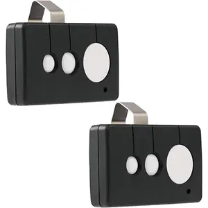 2 Pack Gate Opener Remote Control, 433.92 KHz Gate Clicker with 100' Range Visor Clip, 3 in 1 Programmable Universal Wireless Gate Remote Key for Automatic Swing & Sliding Gate Opener