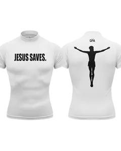 "JESUS SAVES" High Collar Compression Shirt