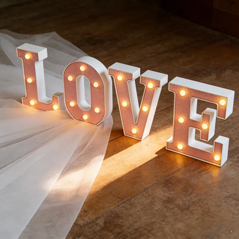 LOVE Flash Pink 4-Piece Letter Lights, LED Decorative Lights for Confession, Proposal, Anniversary & Valentine's Day