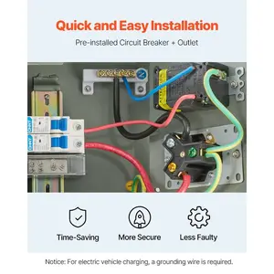 VEVOR Temporary Power Outlet Panel, 20 30 50 Amp, RV EV Electrical Outlet Panel, with NEMA 50 Amp NEMA 30 Amp GFCI 20 Amp Receptacle Installed, Pre-Wired IP54 Weatherproof Box, for RV Camper Motorhome