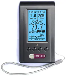Advanced EMF Meter GQ EMF-390 3-in-1 EMF ELF RF Meter, Low-Band 5G Cell Tower Smart Meter WiFi Signal Detector RF up to 10GHz with Data Logger and 2.5Ghz Spectrum Analyzer