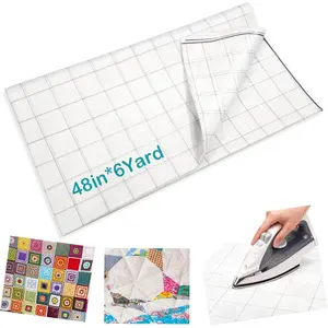 Fusible Interfacing for Sewing Lightweight Fusible Interfacing with 2inch Grid Nonwoven Layout Iron On/Rayon Inter Facing for Supplies(White,48inch X 6 Yard Light Weight)