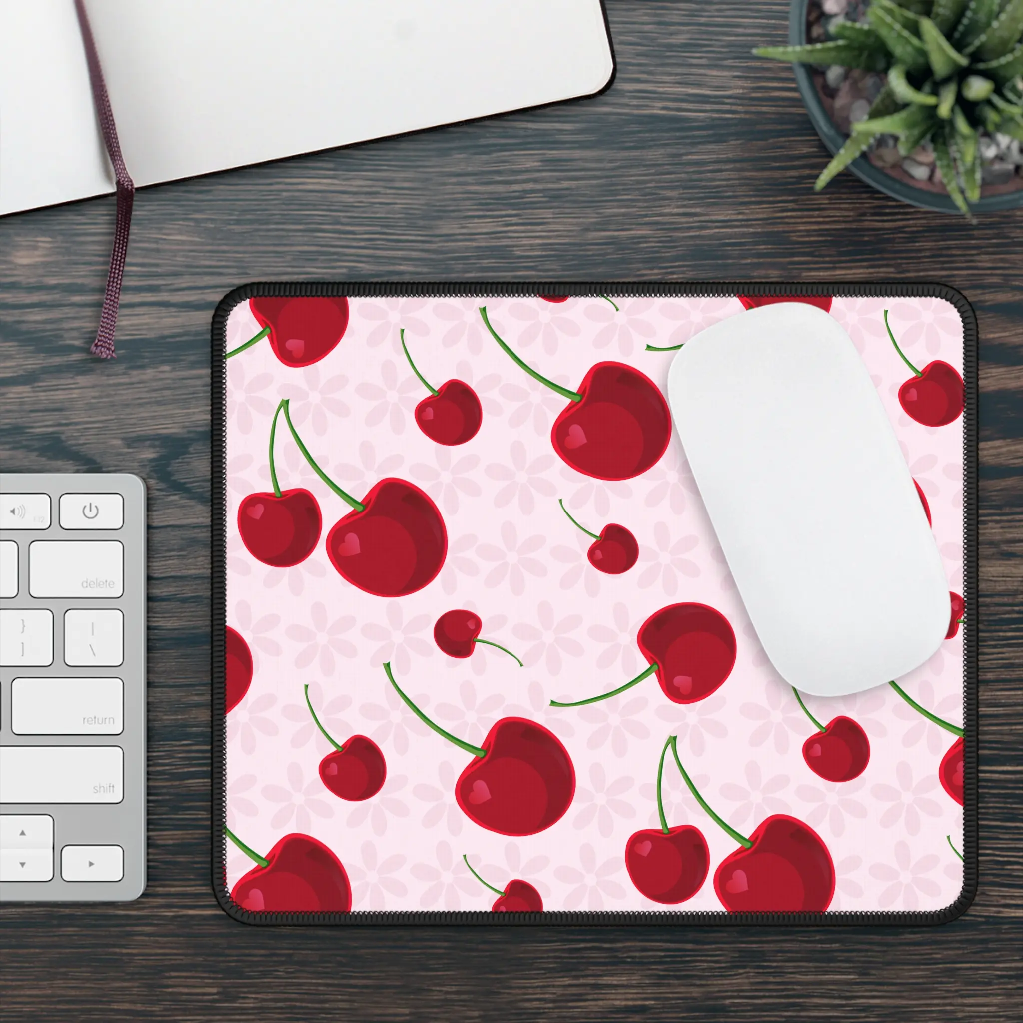 Cute Cherry Gaming Mouse Pad – Vibrant Desk Accessory for Gamers, Computer Setup, Office Decor, Gift Idea, Cherry Pattern