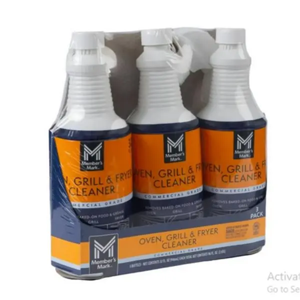 Member's Mark Commercial Kitchen Oven & Grill Cleaner Set, 3-Piece 32 oz Liquid Formula for Baked-On Food Lift, Grease & Carbon Deposits Cleaning