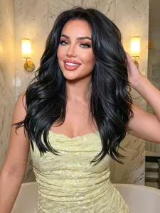 20-Inch Synthetic Wig, Medium Length Wavy Hair, No Glue Design, Suitable for All Seasons, Ideal for Women, Various Occasions, Glueless Wavy Wig, Convenient Wigs
