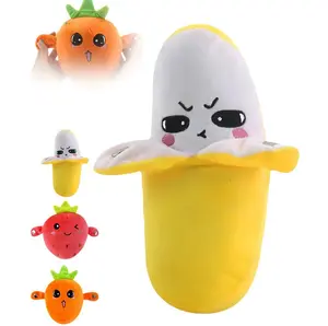 Interactive Music Plush Toy Set – Banana (No battery), Strawberry & Carrot Electric Plush Toys for Parent-Child Interaction, Couples & Friends Prank Toy, Valentine’s Day & Easter Party Fun Gift for Kids & Adults stuffed animals cute girly gifts
