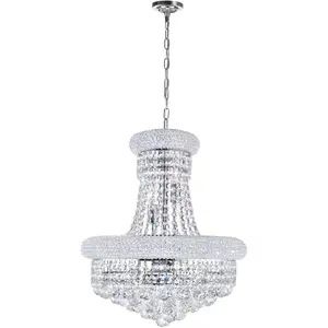 CWI Lighting Empire 8 Light 18 inch Chrome Down Chandelier Ceiling Light 8001P18C