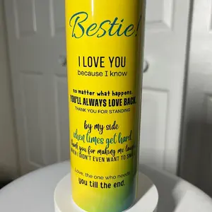 Best Friends 20 oz Tumbler Water Bottles Drinkware Straw Lid Bottles Bottled